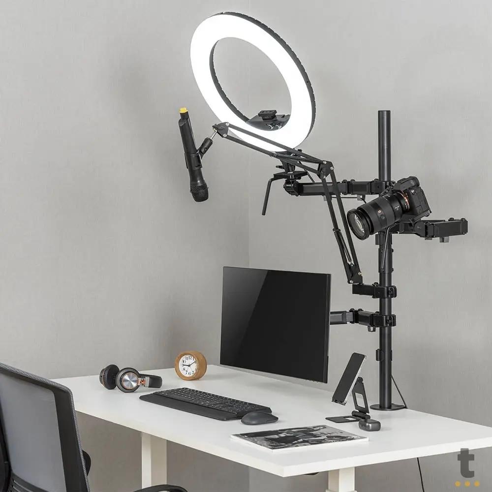 Suporte 4 em 1 Estúdio Setup Stream PCYes P/ Monitor, Microfone, Luz e Câmera - SE-MDS1041 Truedata